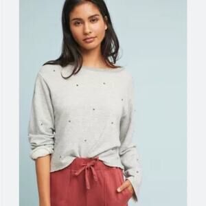 SUNDRY Studded Crop Crewneck Sweatshirt Size 0 (Sundry Small)